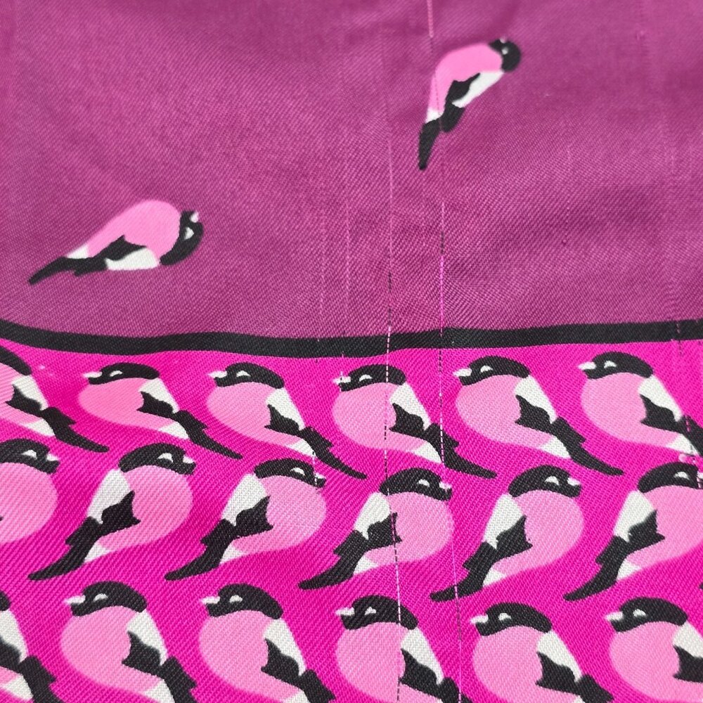 Square Scarf Women Purple Birds Magenta Whimsical Novelty Print Bold Color Pop - Picture 6 of 13